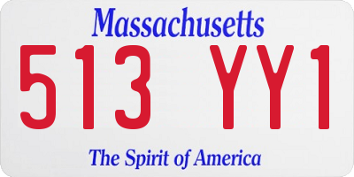 MA license plate 513YY1