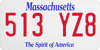 MA license plate 513YZ8