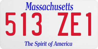 MA license plate 513ZE1