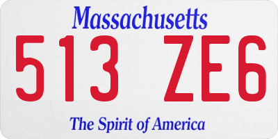 MA license plate 513ZE6