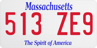 MA license plate 513ZE9