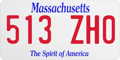 MA license plate 513ZH0