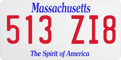 MA license plate 513ZI8