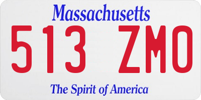 MA license plate 513ZM0
