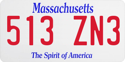 MA license plate 513ZN3