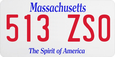 MA license plate 513ZS0