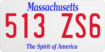 MA license plate 513ZS6