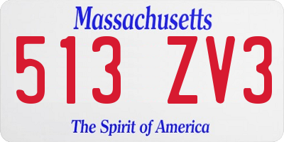 MA license plate 513ZV3