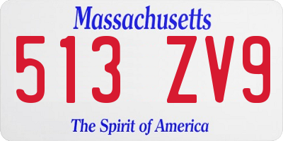 MA license plate 513ZV9