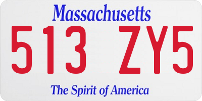 MA license plate 513ZY5