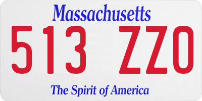 MA license plate 513ZZ0