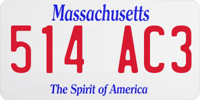 MA license plate 514AC3