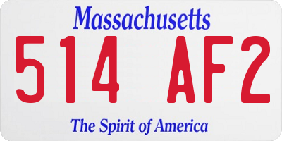 MA license plate 514AF2