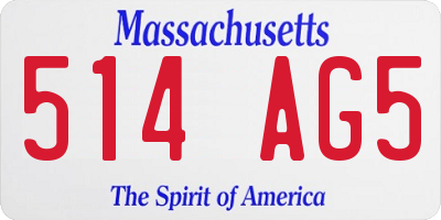 MA license plate 514AG5