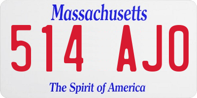 MA license plate 514AJ0
