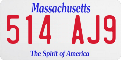 MA license plate 514AJ9