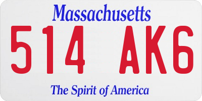 MA license plate 514AK6