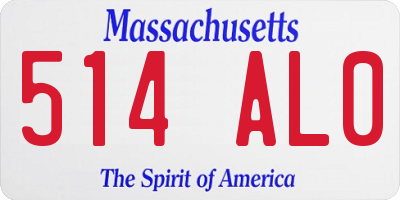 MA license plate 514AL0