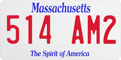 MA license plate 514AM2