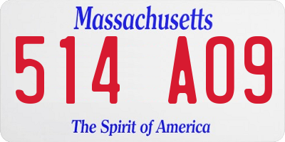 MA license plate 514AO9