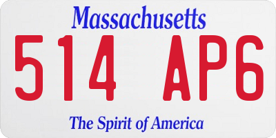 MA license plate 514AP6