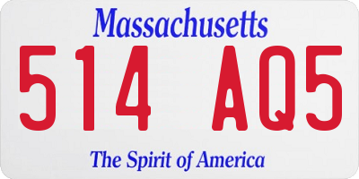 MA license plate 514AQ5