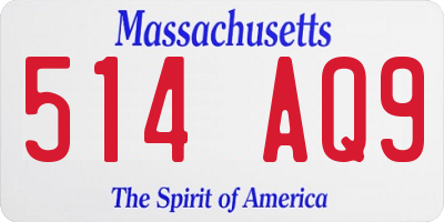 MA license plate 514AQ9