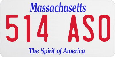 MA license plate 514AS0
