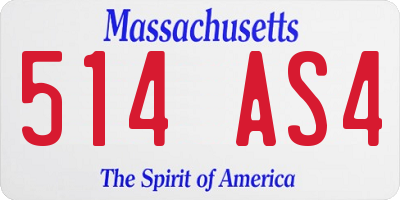 MA license plate 514AS4