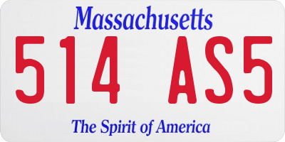 MA license plate 514AS5