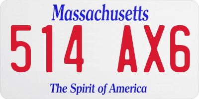 MA license plate 514AX6