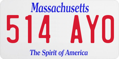 MA license plate 514AY0