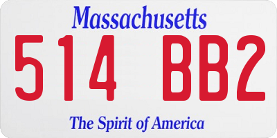 MA license plate 514BB2