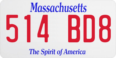 MA license plate 514BD8