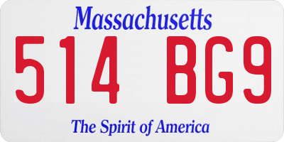 MA license plate 514BG9