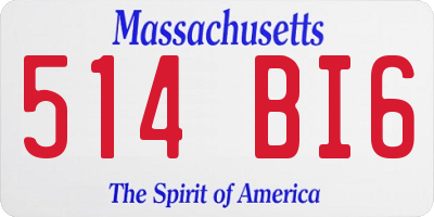MA license plate 514BI6