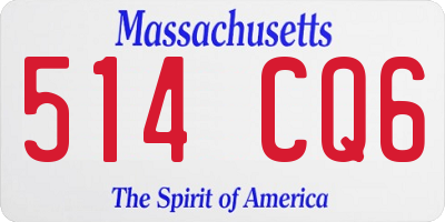 MA license plate 514CQ6