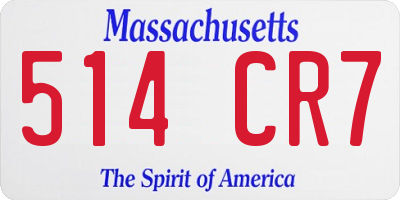 MA license plate 514CR7