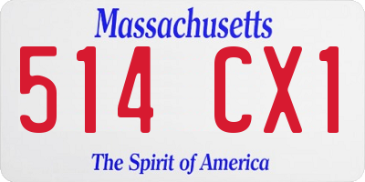 MA license plate 514CX1