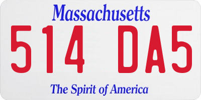 MA license plate 514DA5