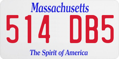 MA license plate 514DB5