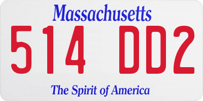 MA license plate 514DD2
