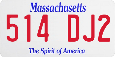 MA license plate 514DJ2