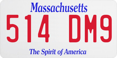 MA license plate 514DM9