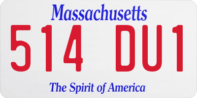 MA license plate 514DU1