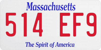MA license plate 514EF9