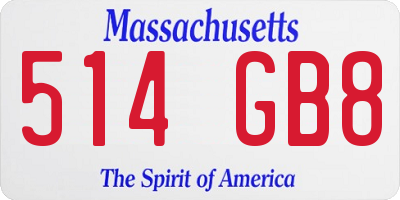 MA license plate 514GB8