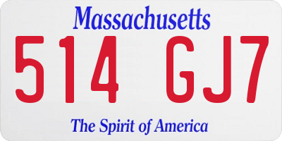 MA license plate 514GJ7