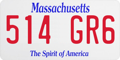 MA license plate 514GR6