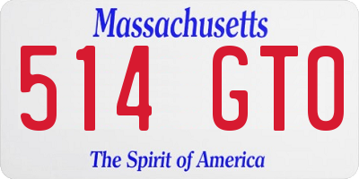MA license plate 514GT0